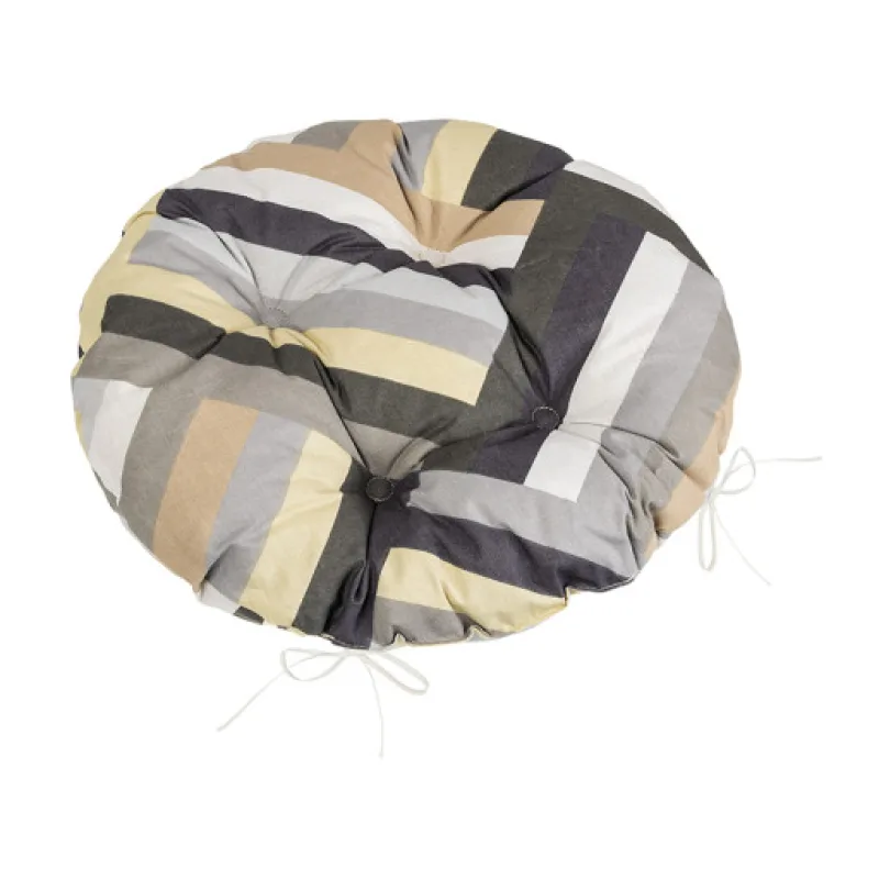 Bellatex Sedák Adéla kulatý prošívaný, Pruhy šedé - průměr 40 cm