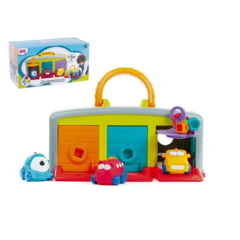 Teddies Garáž s autíčkami 3ks + doplnky plast 30x14x13cm v krabici 2+