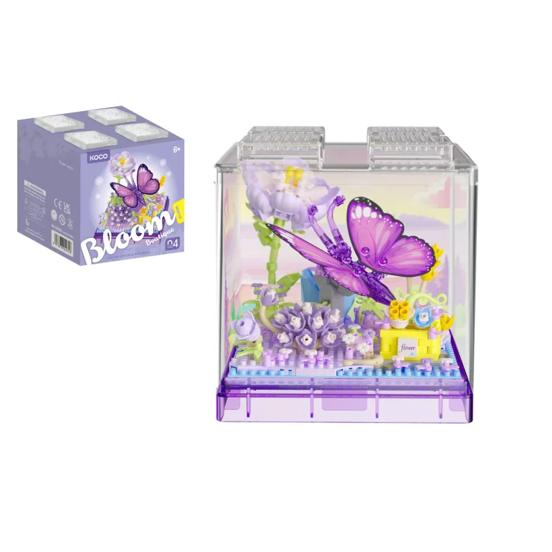 KOCO Stavebnica mini KOCO Motýlik plast 471ks v krabičke 11x12x11cm