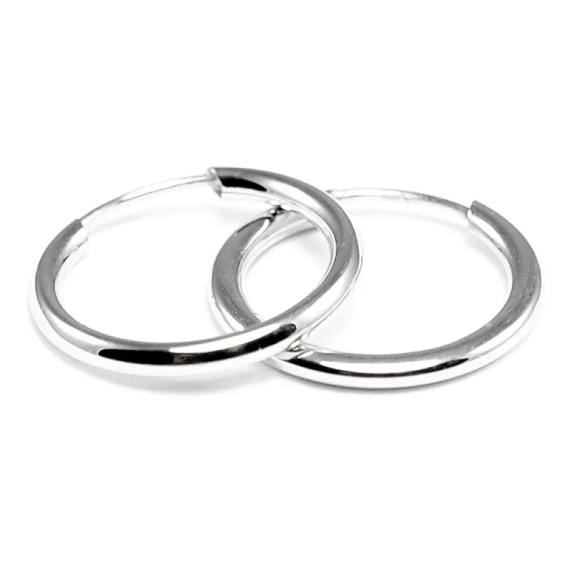 BR N0119S - Zlaté náušnice krúžky z bieleho zlata 15 mm 0.47 g