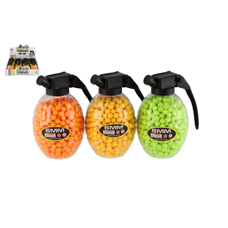 Teddies Guličky do pištole 800ks 6mm guma 10cm v granáte 3 farby