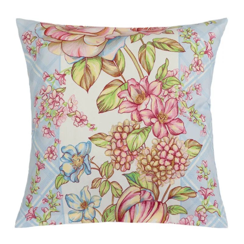 Bellatex Polštářek GITA, Růže růžová, světle modrá - 45x45 cm