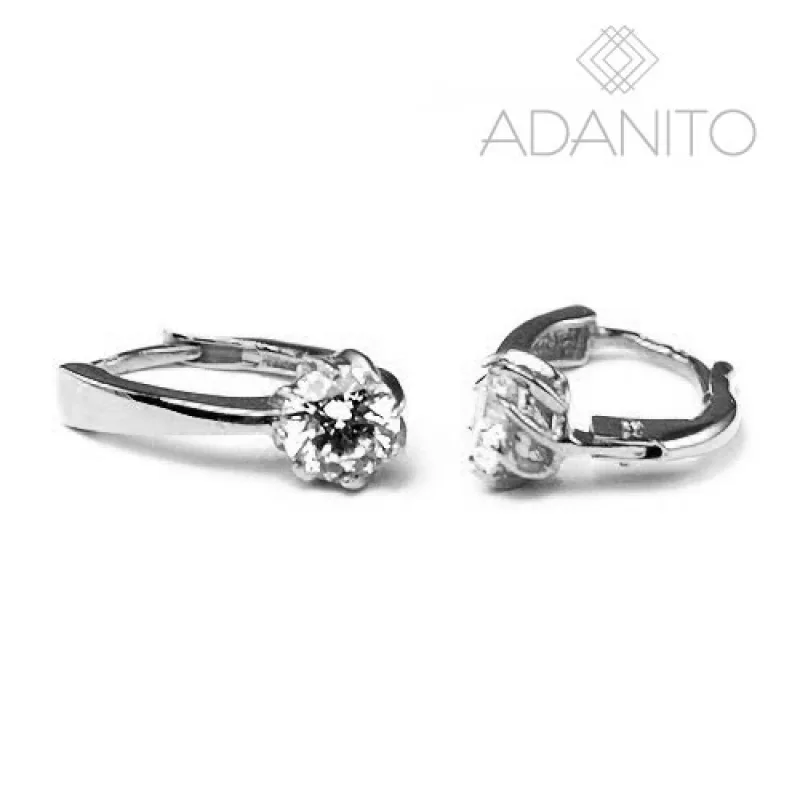 Zlaté náušnice z bieleho zlata ADANITO BRN0039S, 2.83 g