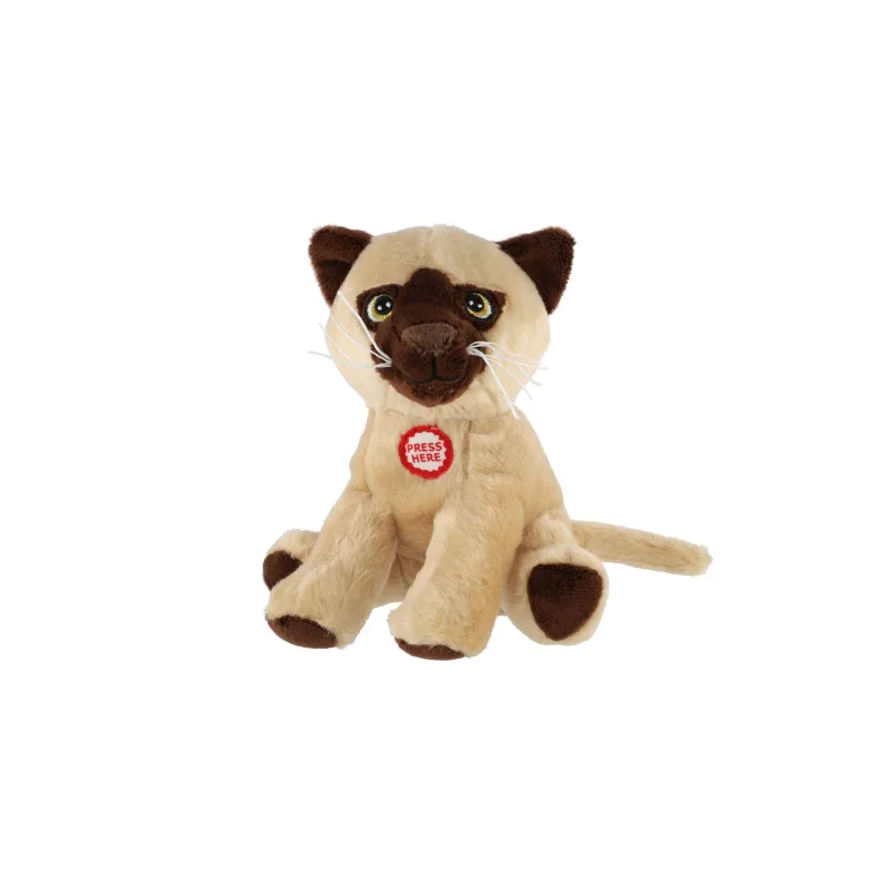 Teddies Mačka sediaca plyšová so zvukom 15cm v sáčku 0+