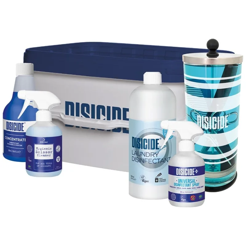 DISCIDE Sada dezinfekčných prostriedkov pre kaderníctvo a barber shopy DISICIDE Start set White