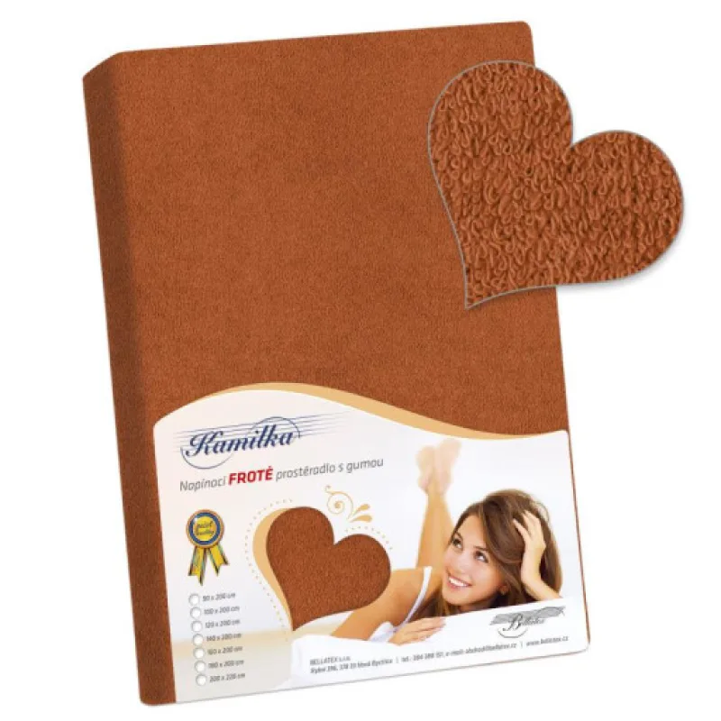 Bellatex Prostěradlo froté, hnědé - 120x200 cm