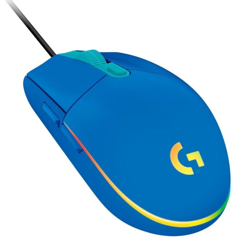 Logitech G102 Lightsync/Herní/Optická/8 000 DPI/Drátová USB/Modrá 910-005801