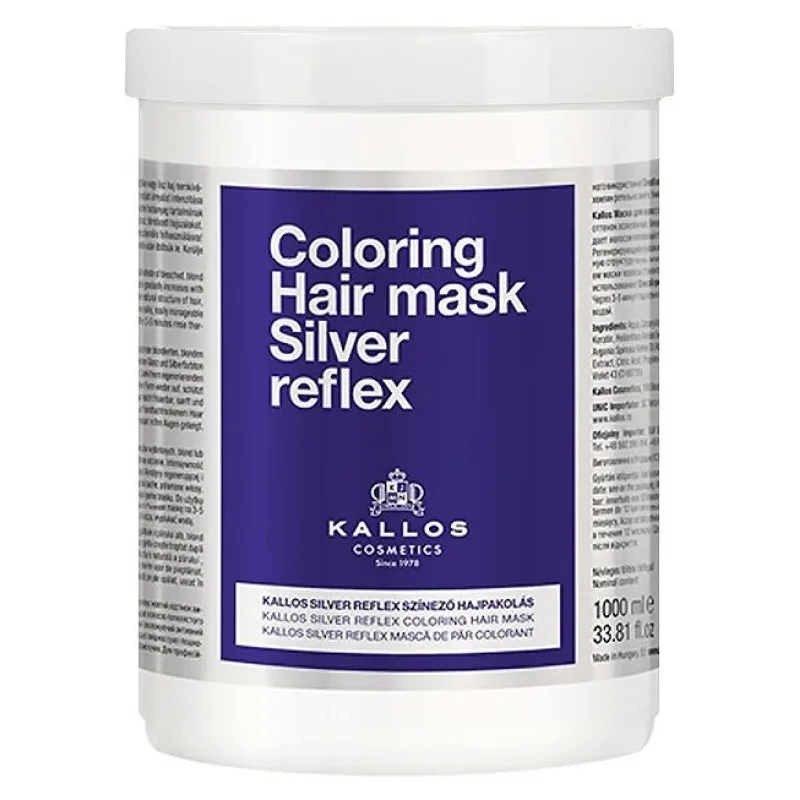 KALLOS Cosmetics Silver Reflex Mask 1000ml - strieborná maska pre blond vlasy