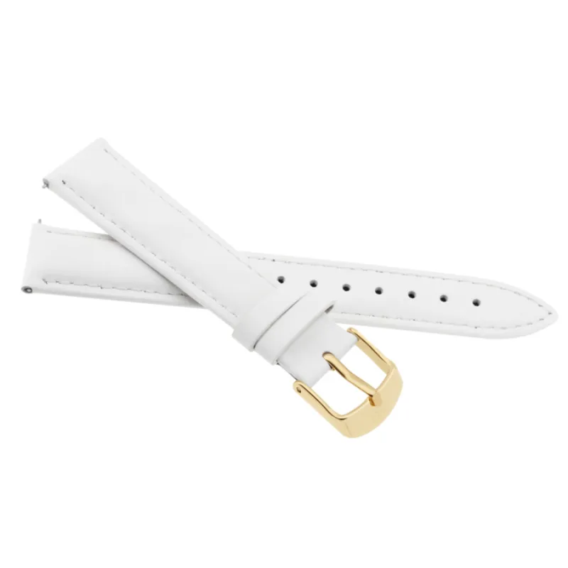 Biely kožený remienok na hodinky 17 mm JVD RJ-TS6G