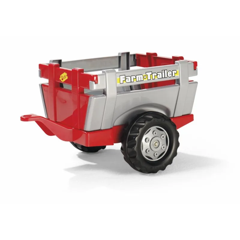 rollytoys Vlečka za traktor 1osová "Farm Trailer" - striebro-červená