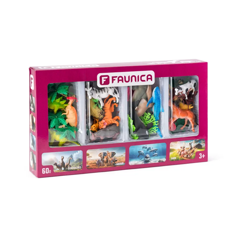 FAUNICA Planéta zvierat figúrky – sada 4 svetov