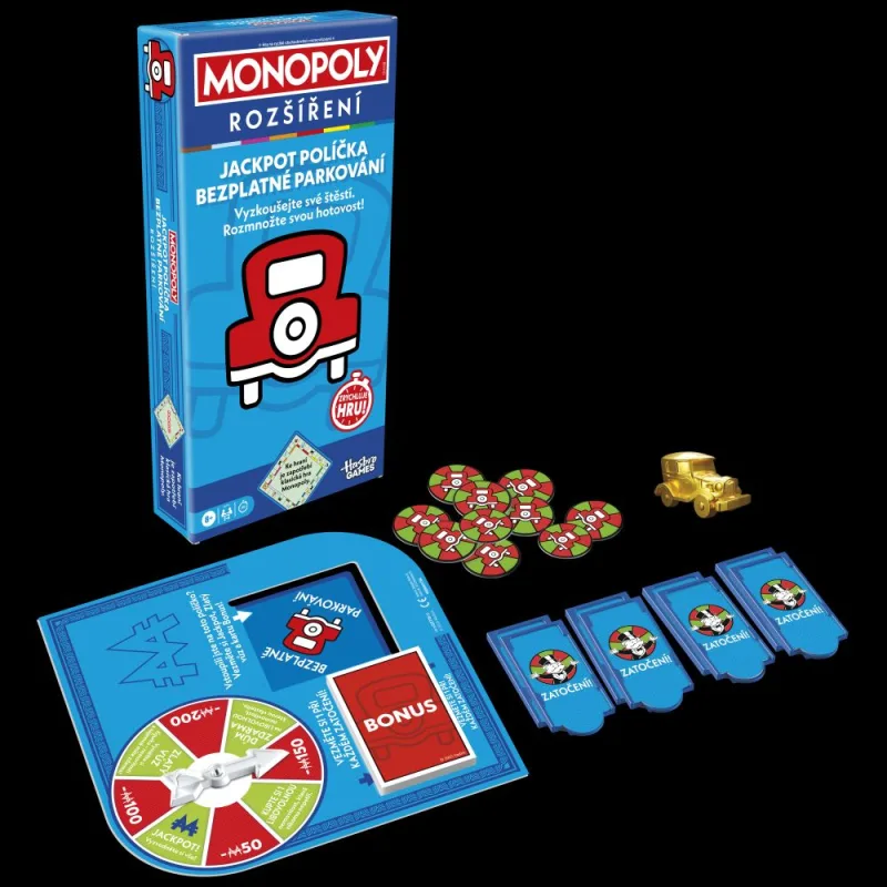 HASBRO - MONOPOLY ROZŠÍRENIE JACKPOT, bezplatné parkovanie CZ verzia