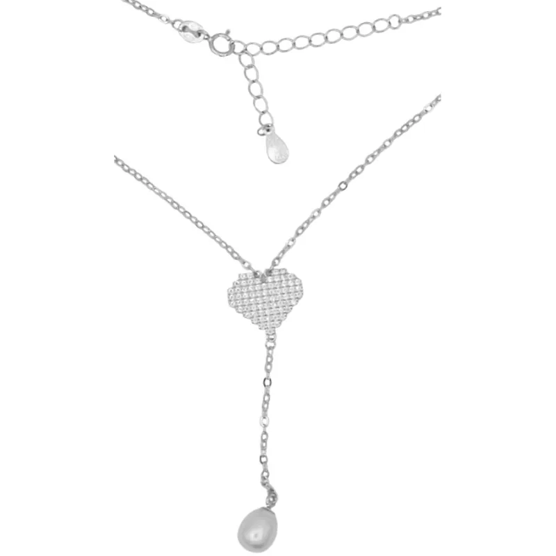 Strieborný náhrdelník srdce s perlou ARTCOLLECTION TAGS1368
