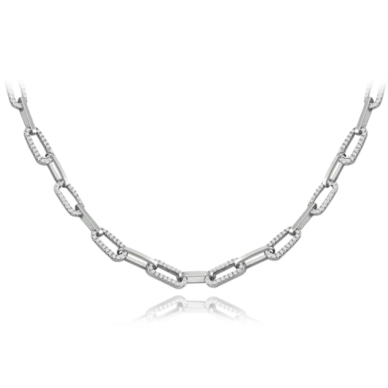 Luxusný strieborný náhrdelník so zirkónmi Ag 925/1000 14,10g MINET JMAS0225SN45