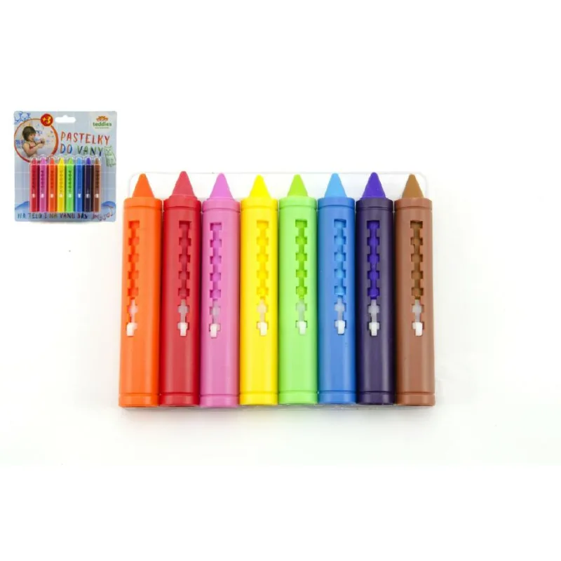 Teddies Pastelky do vane 8 ks na karte 17x18,5cm