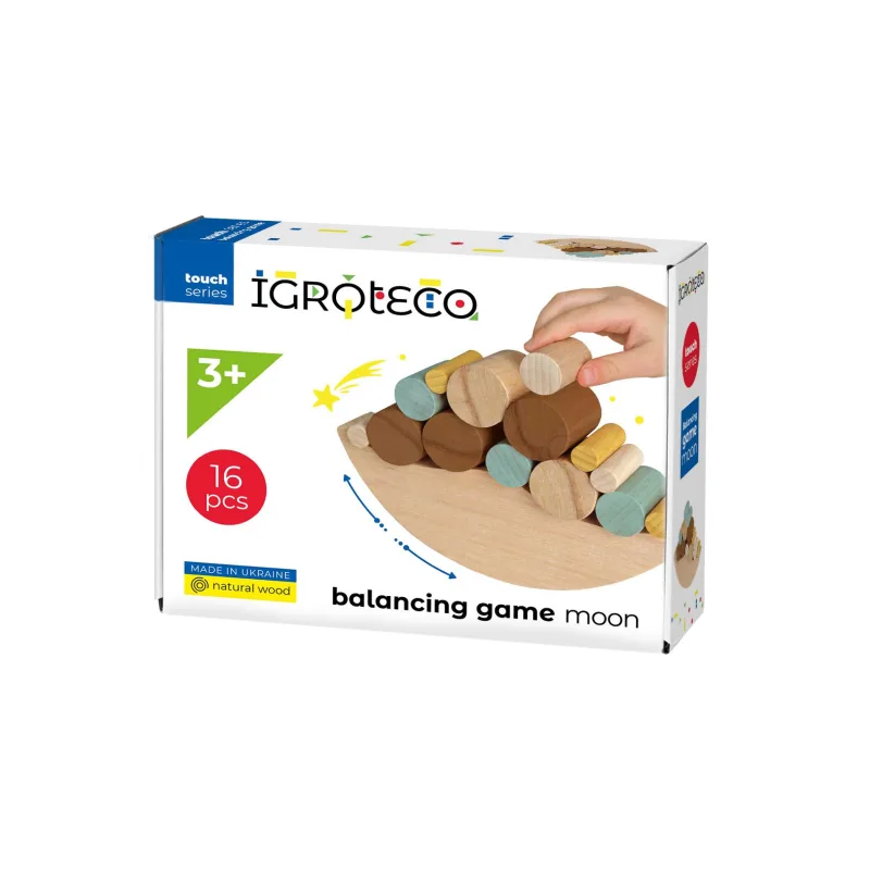 Teddies Hra balančné drevo 16 dielikov v krabici 22x16x6cm
