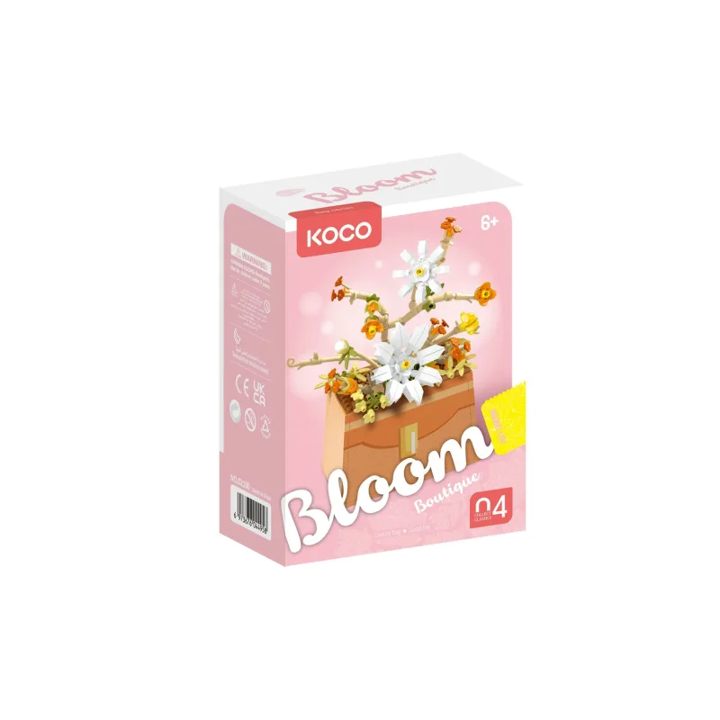 KOCO Stavebnica mini KOCO Kvetina v kabelke plast 232ks v krabičke 11x15x6cm