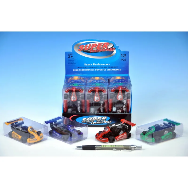 Teddies Auto motokára plast 9cm asst 4 farby 12ks v boxe