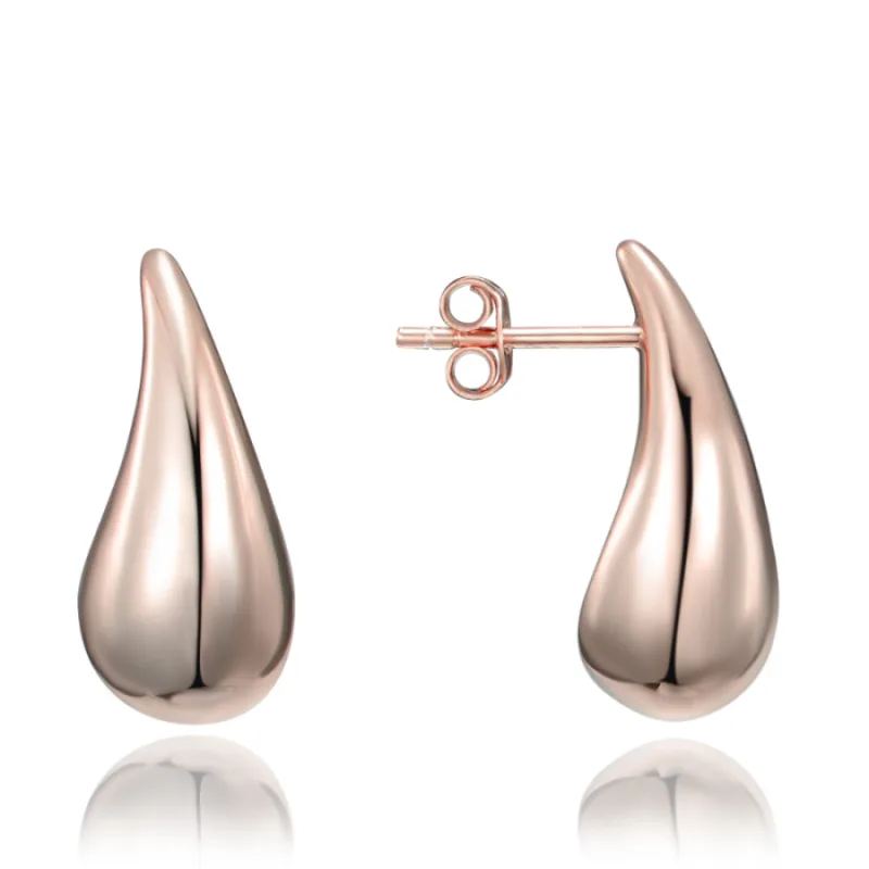 Ružové zlato Strieborné náušnice veľké kvapky MINET JMAN0565RE01
