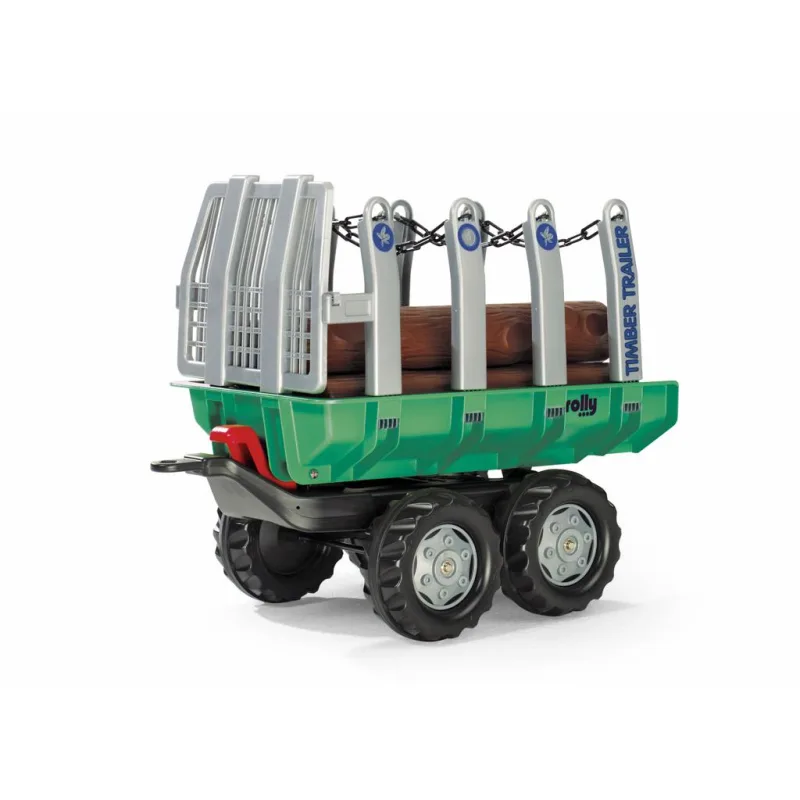 ROLLYTOYS Vlečka s kladami "Timber Trailer" 2-osá-zelená
