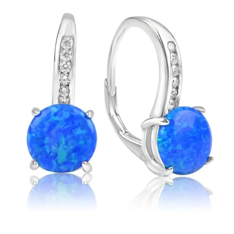 Strieborné opálové náušnice so zirkónmi MEUCCI SE436