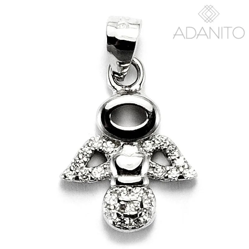 Strieborný prívesok anjel so zirkónmi BENETO AGH86D