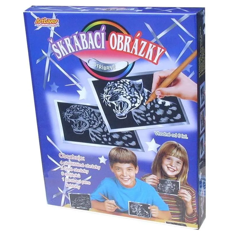 Artlover Škrabací obrázky - Stříbrné 6ks