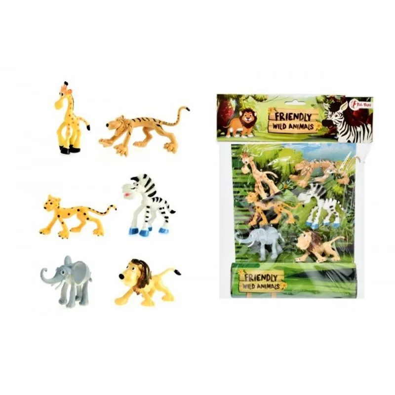 Veselá zvířata Safari, 6ks v sáčku 24x34x4 cm