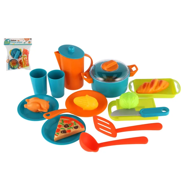 Teddies Kuchynská súprava riadu plast v sáčku 28x28cm