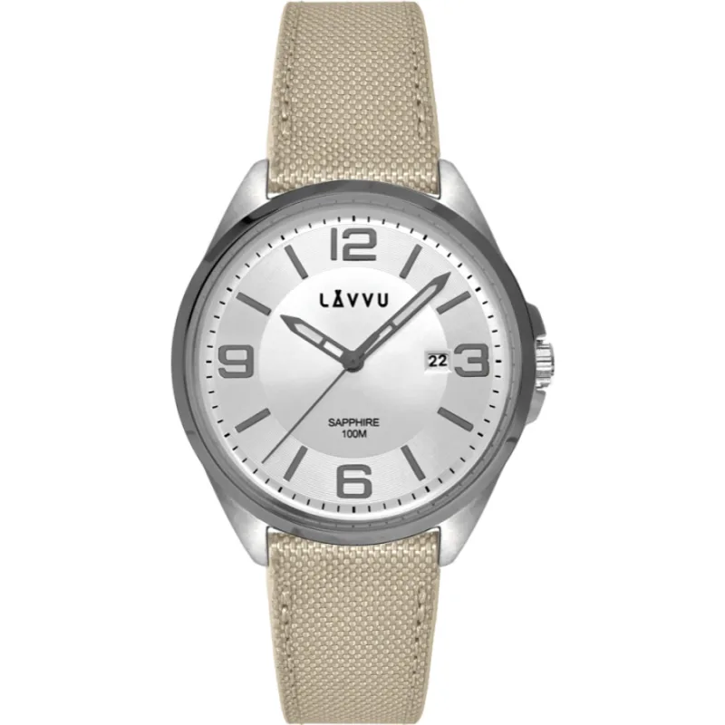 Pánske hodinky so zafírovým sklom HERNING Grey LAVVU LWM0098