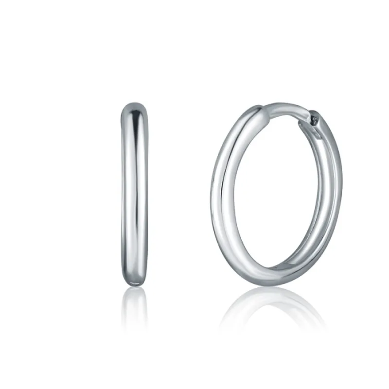 Zlaté náušnice krúžky z bieleho zlata JVD ZE0880XJ71, 1.21 g