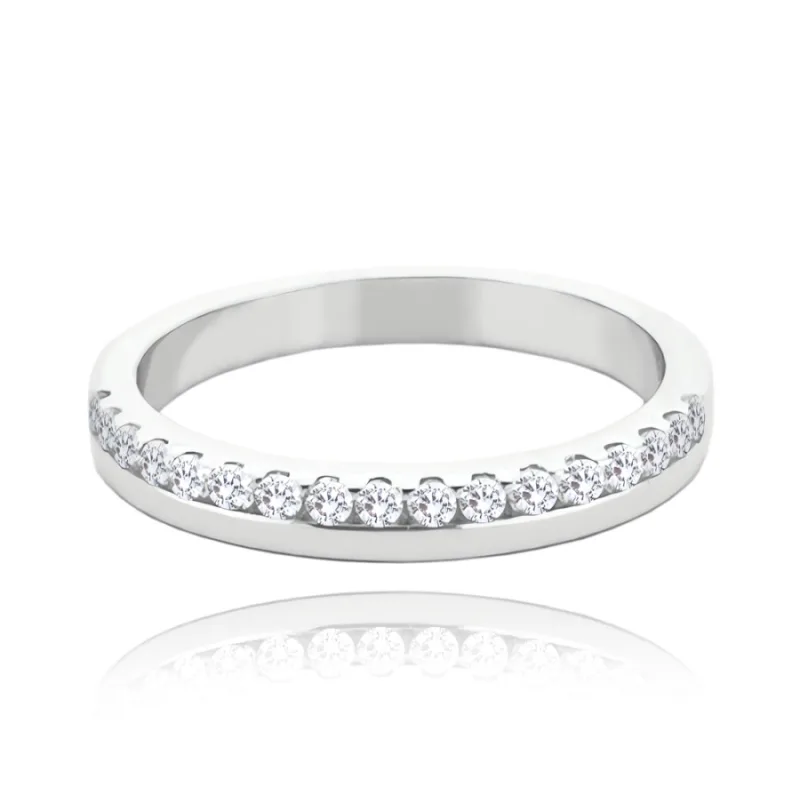 MINET+ Strieborný snubný prsteň s bielymi zirkónmi MINET JMAN0444SR, 54