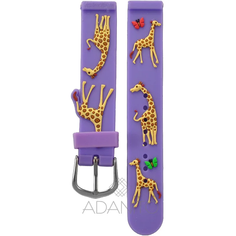 Detský plastový remienok na hodinky 14 mm fialový ADANITO 110AR19W14