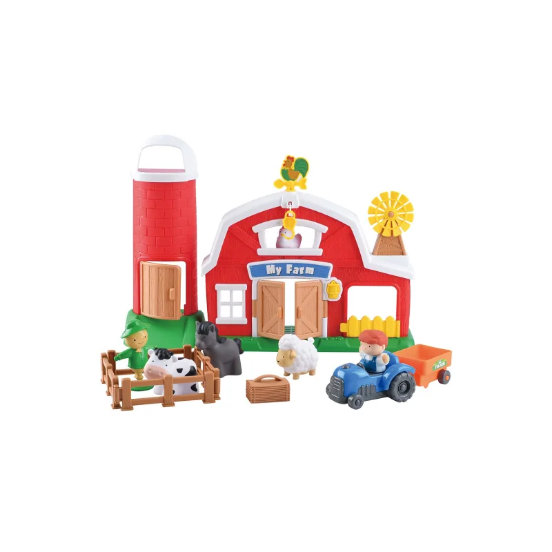 Teddies Sada farma so silom na obilie s doplnkami plast na batérie so zvukom v krabici 50x39cm 18m+