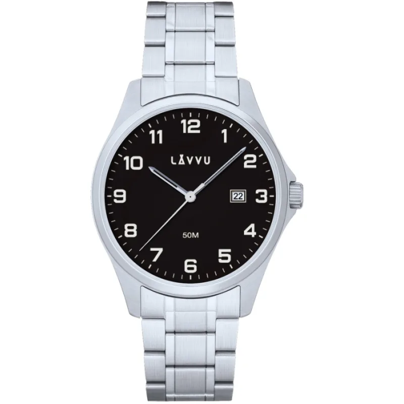 Pánske hodinky z nehrdzavejúcej ocele GLIMT Black LAVVU LWM0322