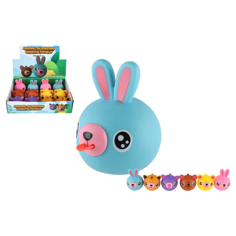 Teddies Zvieratko pískacie s jazykom gumové 6cm 6 druhov