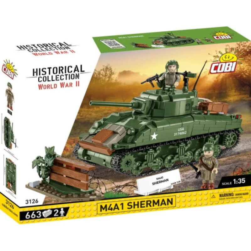 Cobi 3126 II WW M4A1 Sherman, 1:35, 663 kostek