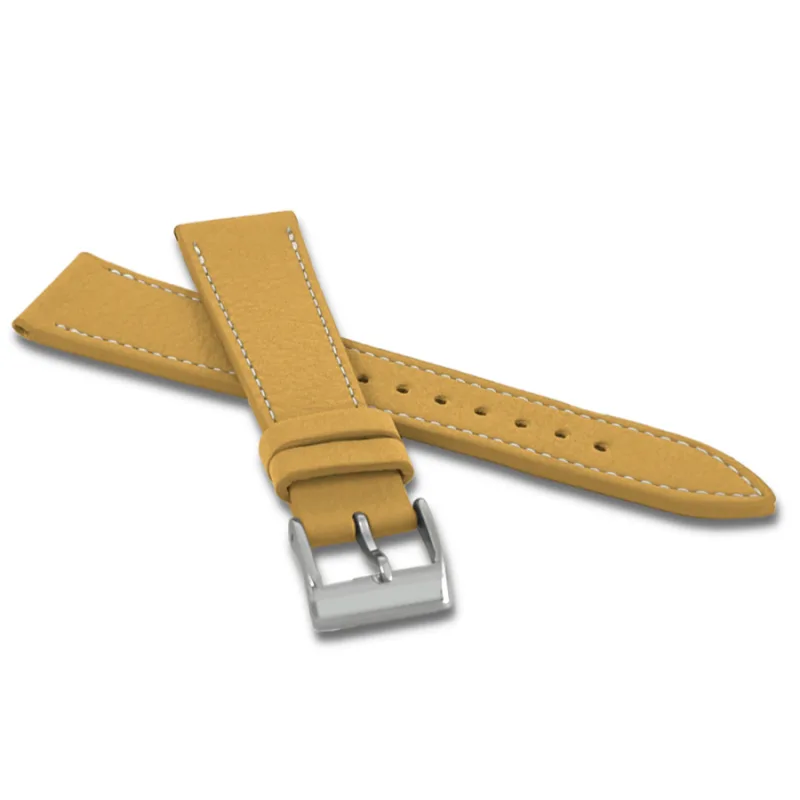 Ochrový vodeodolný remienok DAVINCI z luxusnej kože TOP GRAIN - 22 LAVVU LSAAO22