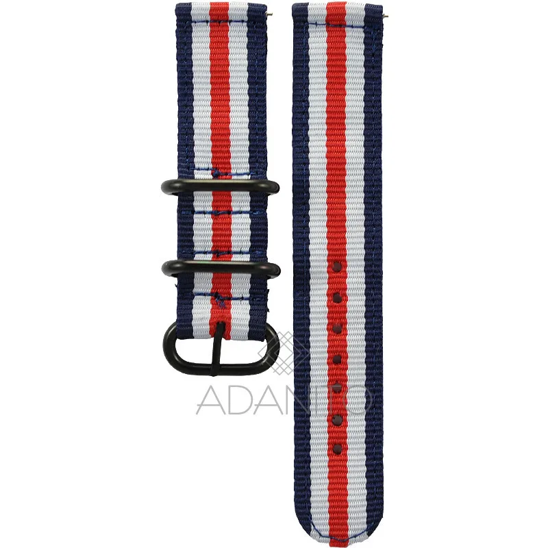 Nylonový remienok na hodinky 24 mm trikolóra ADANITO 109AR90B24