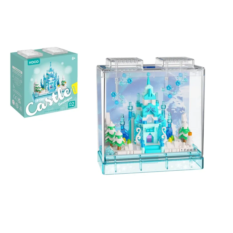 KOCO Stavebnica mini KOCO Zimný hrad plast 381ks v krabičke 11x12x5cm