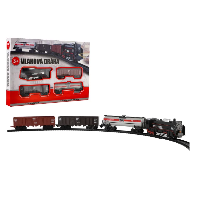 Wiky Vlak s koľajnicami plast 104x68cm na batérie so svetlom so zvukom v krabici