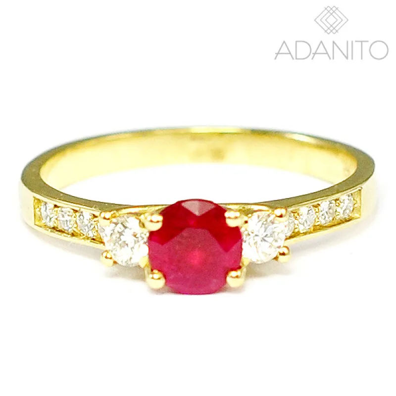 Zlatý briliantový prsteň s rubínom ADANITO ZSF44