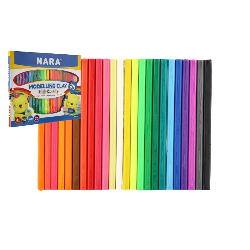 Teddies Modelína/Plastelína NARA 1000g 24ks v krabičke 30x25x2cm