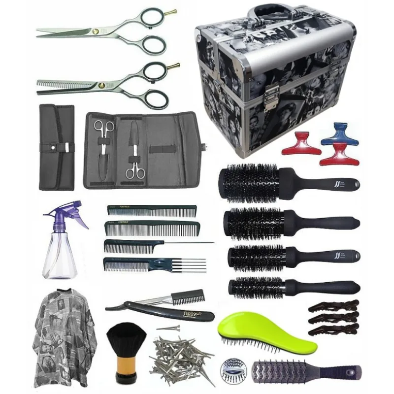 SALON Komplet STAR kufr Jaguar Kadernícky set pre učňov - hlínikový kufrík s vybavením pre pravákov