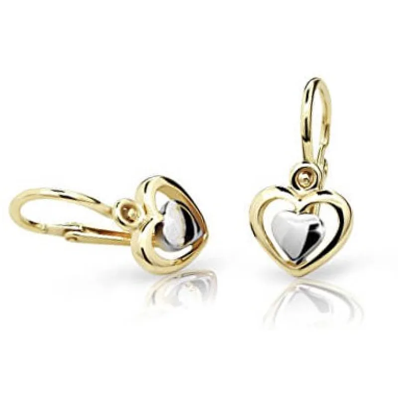 Zlaté detské náušnice srdiečka ADANITO BRC1604-10-X-1, 1.19 g