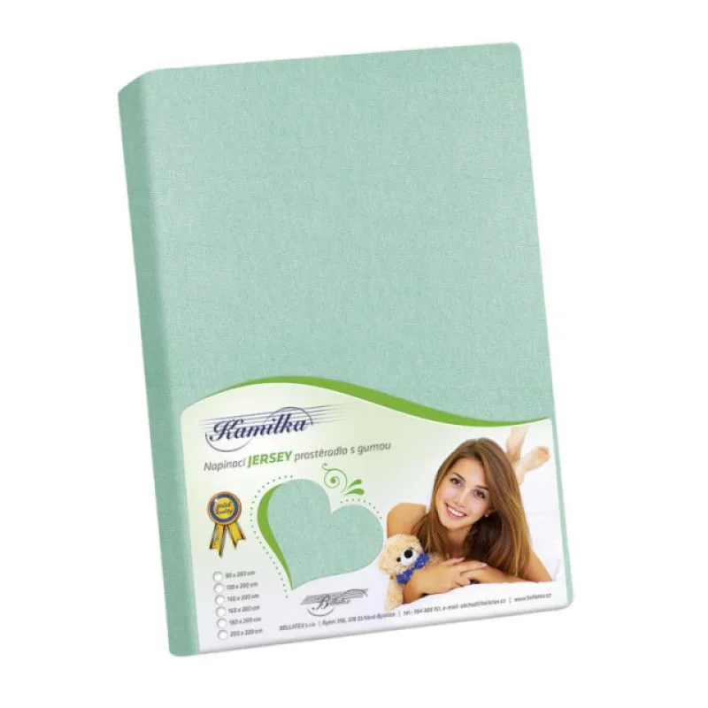 Bellatex Prostěradlo jersey, světle zelené - 100x200 cm