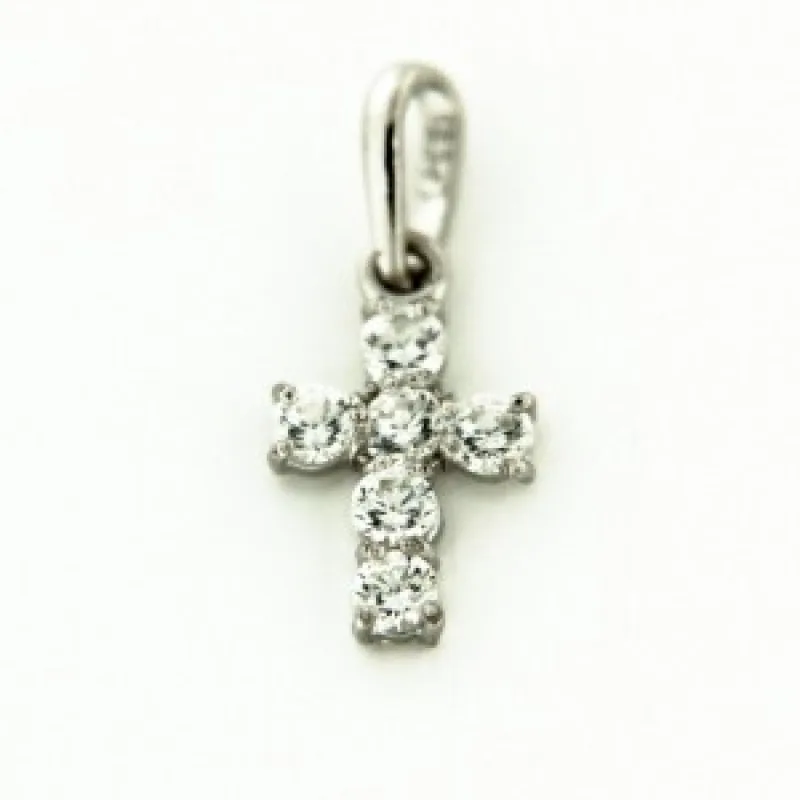 Zlatý prívesok krížik z bieleho zlata KA 8134W, 0.3 g, 0.30 g