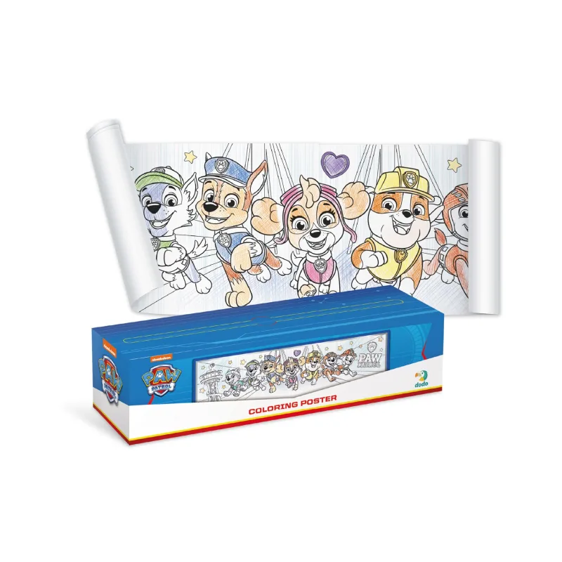 DODO Plagát na vyfarbovanie Labková patrola/Paw Patrol 70x16cm v krabičke 19x5x5cm