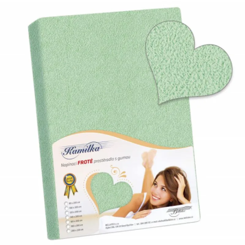 Bellatex Prostěradlo froté - světle zelená - 90x200 cm