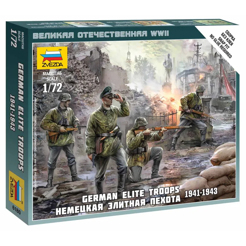 Zvezda Wargames (WWII) figúrky 6180 - Nemecké elitné jednotky 1939-43 (1:72)